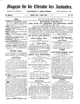 Magazin für die Literatur des Auslandes Samstag 8. Juni 1867