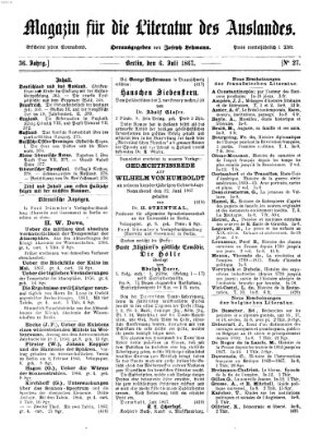 Magazin für die Literatur des Auslandes Samstag 6. Juli 1867