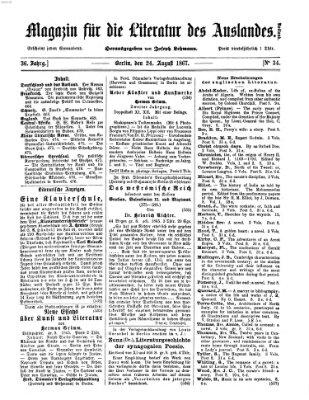 Magazin für die Literatur des Auslandes Samstag 24. August 1867