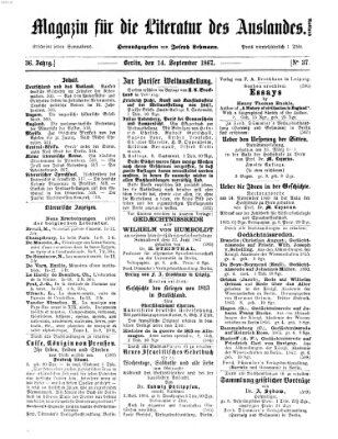 Magazin für die Literatur des Auslandes Samstag 14. September 1867