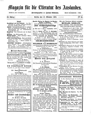 Magazin für die Literatur des Auslandes Samstag 12. Oktober 1867