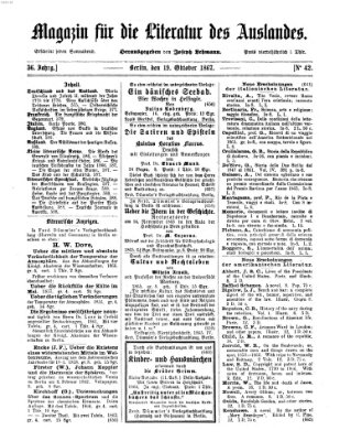 Magazin für die Literatur des Auslandes Samstag 19. Oktober 1867