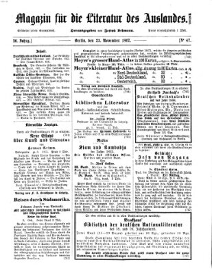 Magazin für die Literatur des Auslandes Samstag 23. November 1867