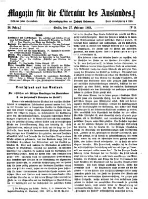 Magazin für die Literatur des Auslandes Samstag 27. Februar 1869