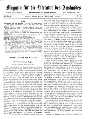 Magazin für die Literatur des Auslandes Samstag 10. April 1869