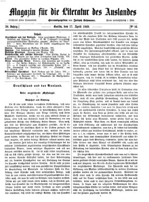 Magazin für die Literatur des Auslandes Samstag 17. April 1869