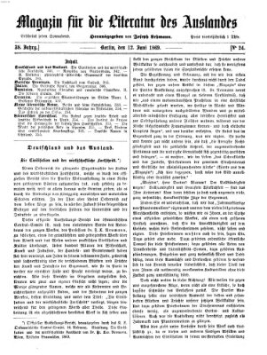 Magazin für die Literatur des Auslandes Samstag 12. Juni 1869