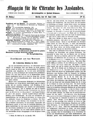 Magazin für die Literatur des Auslandes Samstag 19. Juni 1869