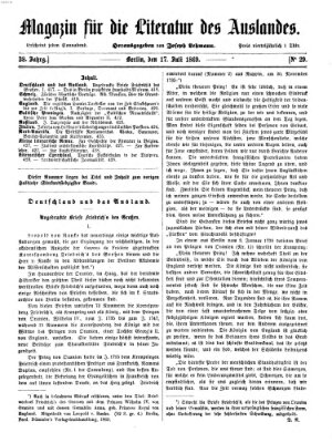 Magazin für die Literatur des Auslandes Samstag 17. Juli 1869