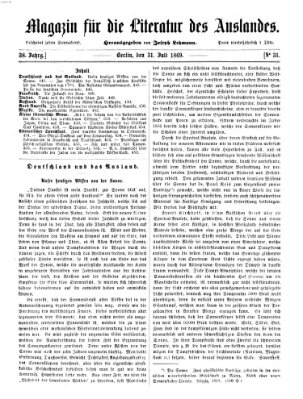 Magazin für die Literatur des Auslandes Samstag 31. Juli 1869