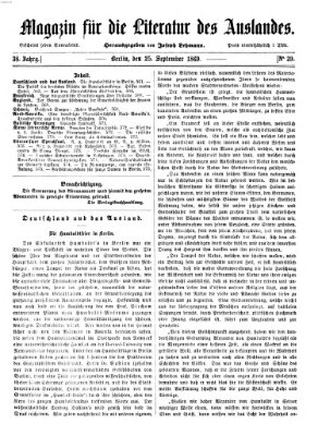 Magazin für die Literatur des Auslandes Samstag 25. September 1869