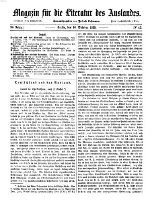 Magazin für die Literatur des Auslandes Samstag 16. Oktober 1869