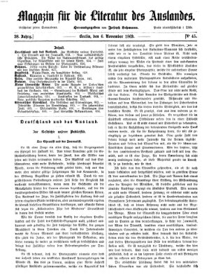 Magazin für die Literatur des Auslandes Samstag 6. November 1869