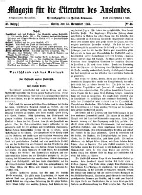 Magazin für die Literatur des Auslandes Samstag 13. November 1869