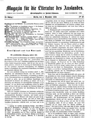 Magazin für die Literatur des Auslandes Samstag 4. Dezember 1869