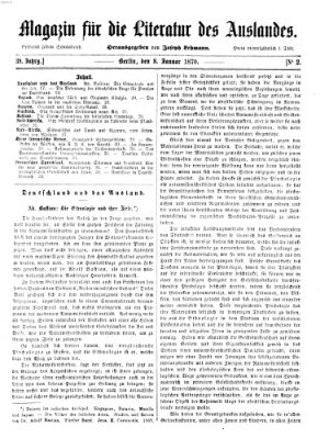 Magazin für die Literatur des Auslandes Samstag 8. Januar 1870