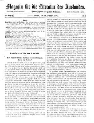 Magazin für die Literatur des Auslandes Samstag 29. Januar 1870