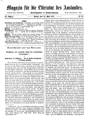 Magazin für die Literatur des Auslandes Samstag 28. Mai 1870