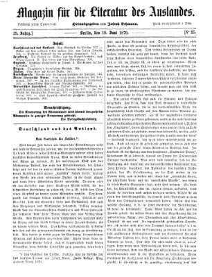 Magazin für die Literatur des Auslandes Samstag 18. Juni 1870