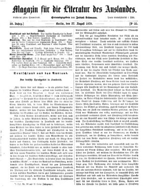 Magazin für die Literatur des Auslandes Samstag 27. August 1870