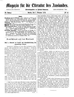 Magazin für die Literatur des Auslandes Samstag 1. Oktober 1870