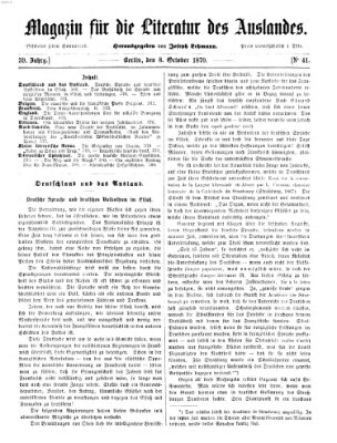 Magazin für die Literatur des Auslandes Samstag 8. Oktober 1870