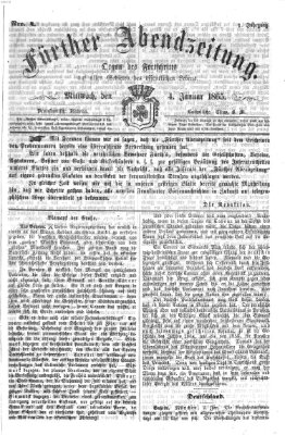 Fürther Abendzeitung Mittwoch 4. Januar 1865