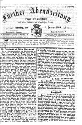 Fürther Abendzeitung Samstag 7. Januar 1865