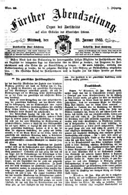 Fürther Abendzeitung Mittwoch 25. Januar 1865