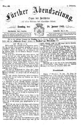 Fürther Abendzeitung Samstag 28. Januar 1865