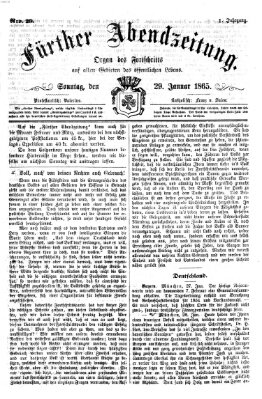 Fürther Abendzeitung Sonntag 29. Januar 1865