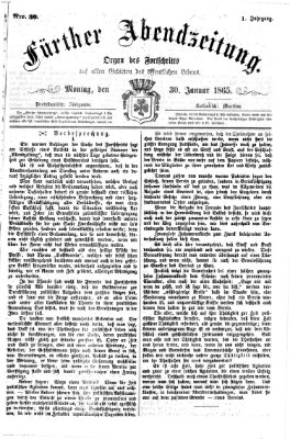 Fürther Abendzeitung Montag 30. Januar 1865