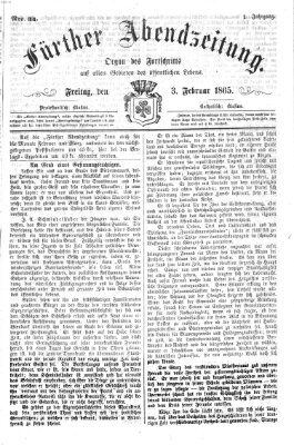 Fürther Abendzeitung Freitag 3. Februar 1865