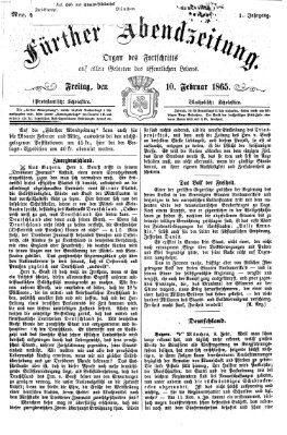 Fürther Abendzeitung Freitag 10. Februar 1865