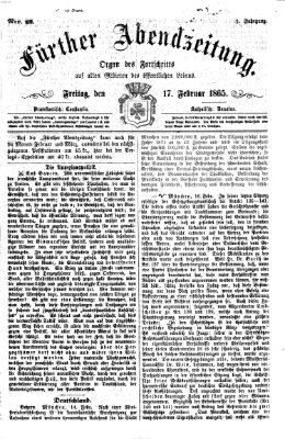 Fürther Abendzeitung Freitag 17. Februar 1865