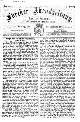 Fürther Abendzeitung Sonntag 26. Februar 1865