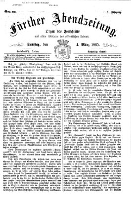 Fürther Abendzeitung Samstag 4. März 1865