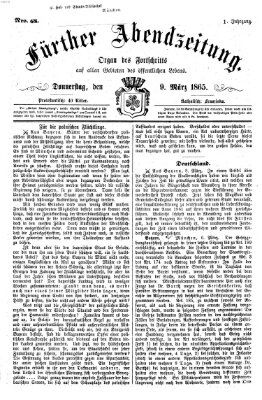 Fürther Abendzeitung Donnerstag 9. März 1865