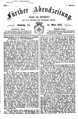 Fürther Abendzeitung Sonntag 12. März 1865