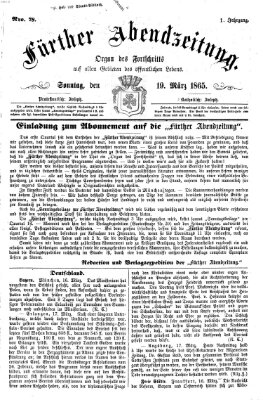 Fürther Abendzeitung Sonntag 19. März 1865