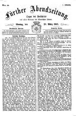 Fürther Abendzeitung Montag 20. März 1865