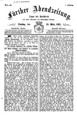 Fürther Abendzeitung Dienstag 28. März 1865