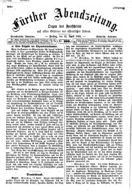 Fürther Abendzeitung Freitag 21. April 1865