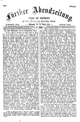 Fürther Abendzeitung Mittwoch 26. April 1865