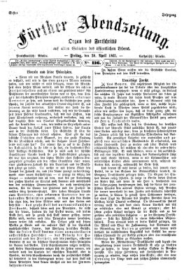 Fürther Abendzeitung Freitag 28. April 1865