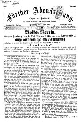 Fürther Abendzeitung Donnerstag 4. Mai 1865