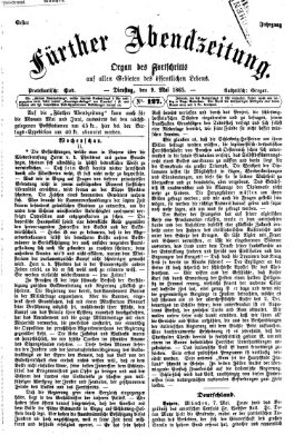 Fürther Abendzeitung Dienstag 9. Mai 1865