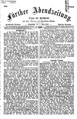 Fürther Abendzeitung Donnerstag 1. Juni 1865