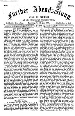 Fürther Abendzeitung Donnerstag 29. Juni 1865