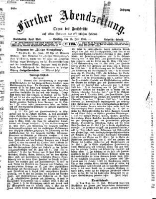 Fürther Abendzeitung Samstag 15. Juli 1865